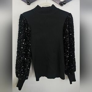 Cliché Black Sequin Sweater Small